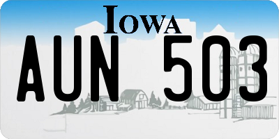 IA license plate AUN503