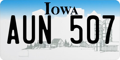 IA license plate AUN507