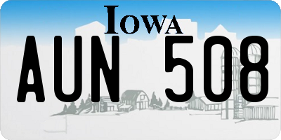 IA license plate AUN508