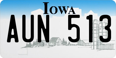 IA license plate AUN513