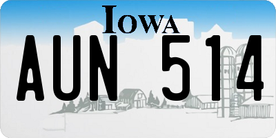 IA license plate AUN514
