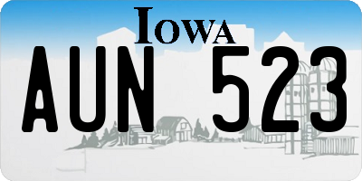 IA license plate AUN523