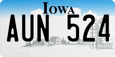IA license plate AUN524