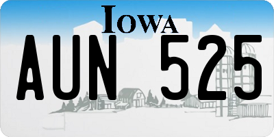 IA license plate AUN525