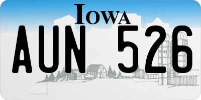 IA license plate AUN526