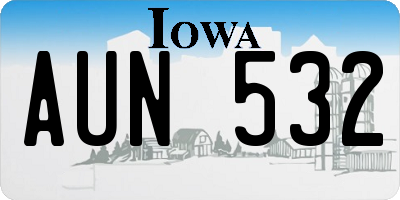 IA license plate AUN532
