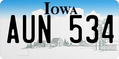 IA license plate AUN534
