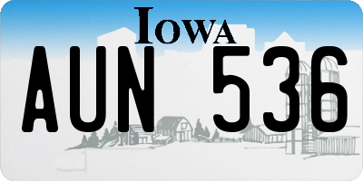 IA license plate AUN536