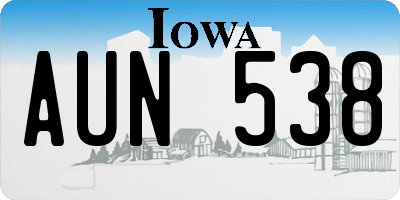 IA license plate AUN538