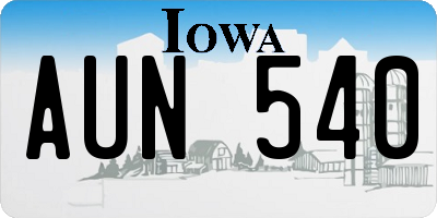 IA license plate AUN540