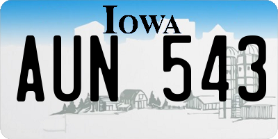 IA license plate AUN543