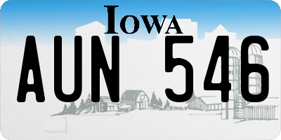 IA license plate AUN546