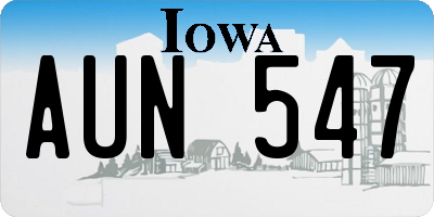IA license plate AUN547