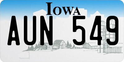 IA license plate AUN549