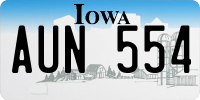 IA license plate AUN554