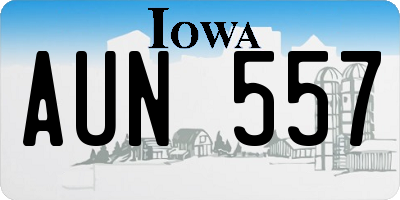 IA license plate AUN557
