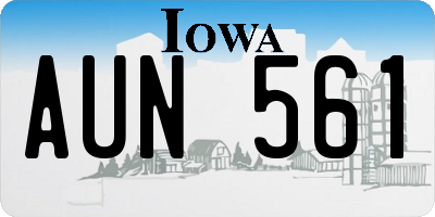 IA license plate AUN561