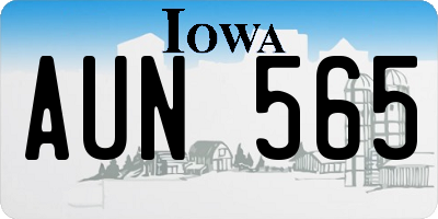 IA license plate AUN565