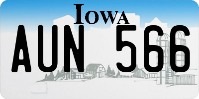 IA license plate AUN566