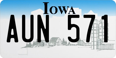 IA license plate AUN571