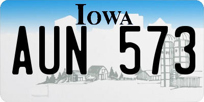 IA license plate AUN573