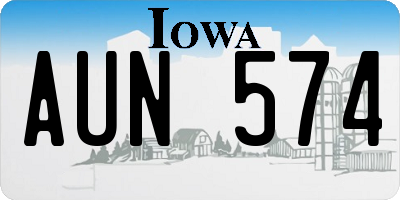 IA license plate AUN574