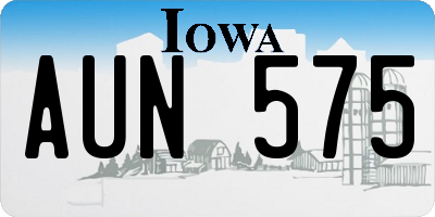 IA license plate AUN575