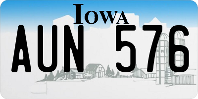 IA license plate AUN576