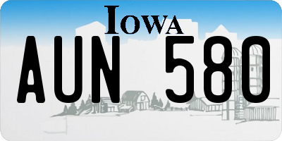 IA license plate AUN580