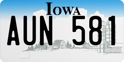 IA license plate AUN581
