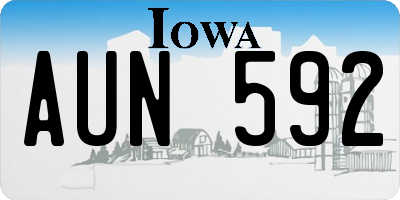 IA license plate AUN592