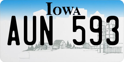 IA license plate AUN593