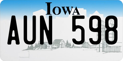IA license plate AUN598