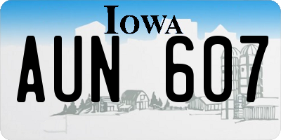 IA license plate AUN607