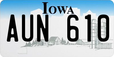 IA license plate AUN610