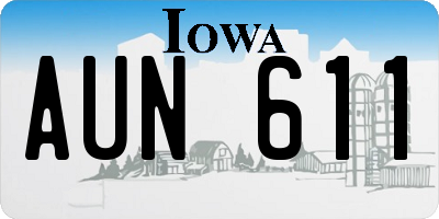IA license plate AUN611