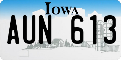 IA license plate AUN613