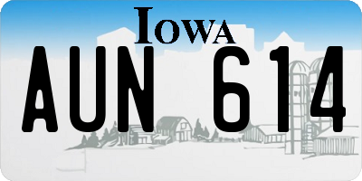 IA license plate AUN614