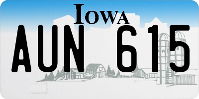 IA license plate AUN615