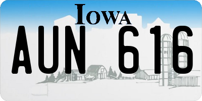 IA license plate AUN616