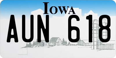 IA license plate AUN618
