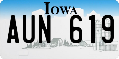 IA license plate AUN619