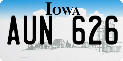 IA license plate AUN626