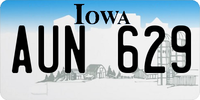 IA license plate AUN629