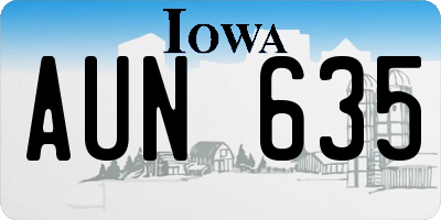IA license plate AUN635