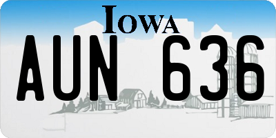 IA license plate AUN636