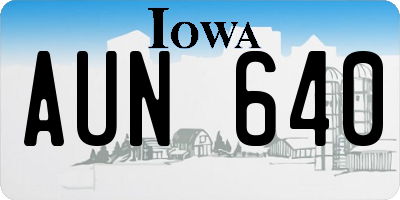 IA license plate AUN640
