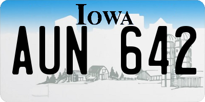 IA license plate AUN642