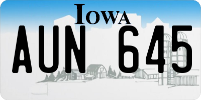 IA license plate AUN645