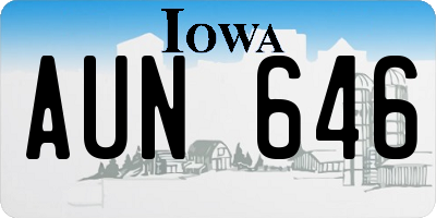 IA license plate AUN646